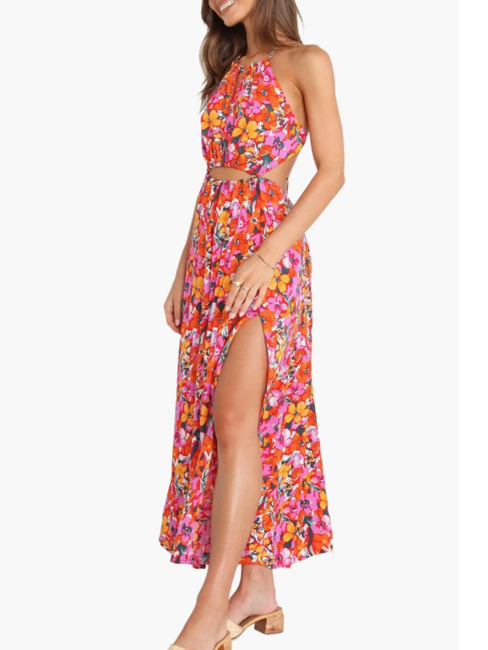 Petal and Pup Senorita Floral Maxi Sleeveless Open-Back Dress Women's Size 4